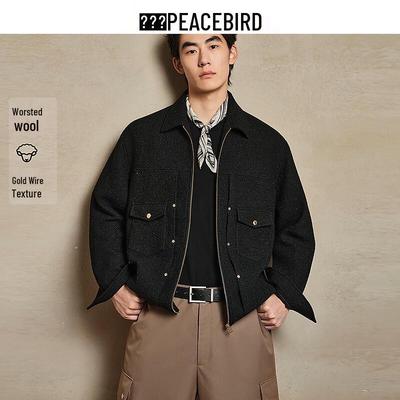 PEACEBIRD MEN's Textured Casual Jacket BABCF4108