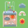 Wooden Activity Cube For Toddlers 5In1 Animal Shape Sorter Bead Maze Montessori Educational Toys Baby 6-12 Months Learning Toys