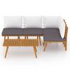 5 Piece Garden Lounge Set with Cushions Solid Acacia Wood