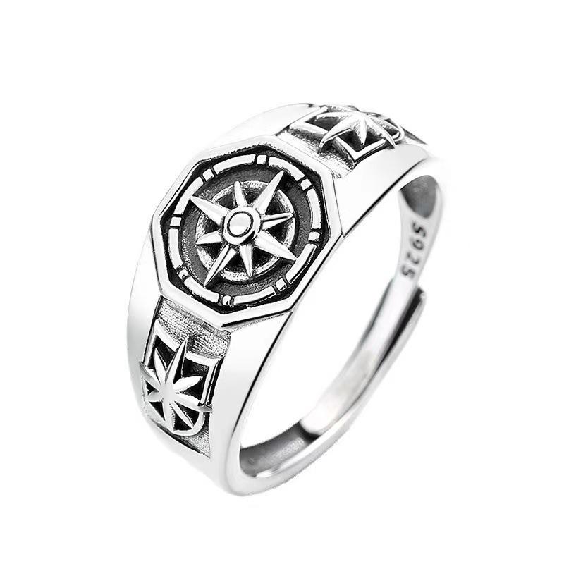Sea God Starry Cyberpunk Ring for Men and Women with Adjustable Opening, Personalized Retro Dominance Food Ring