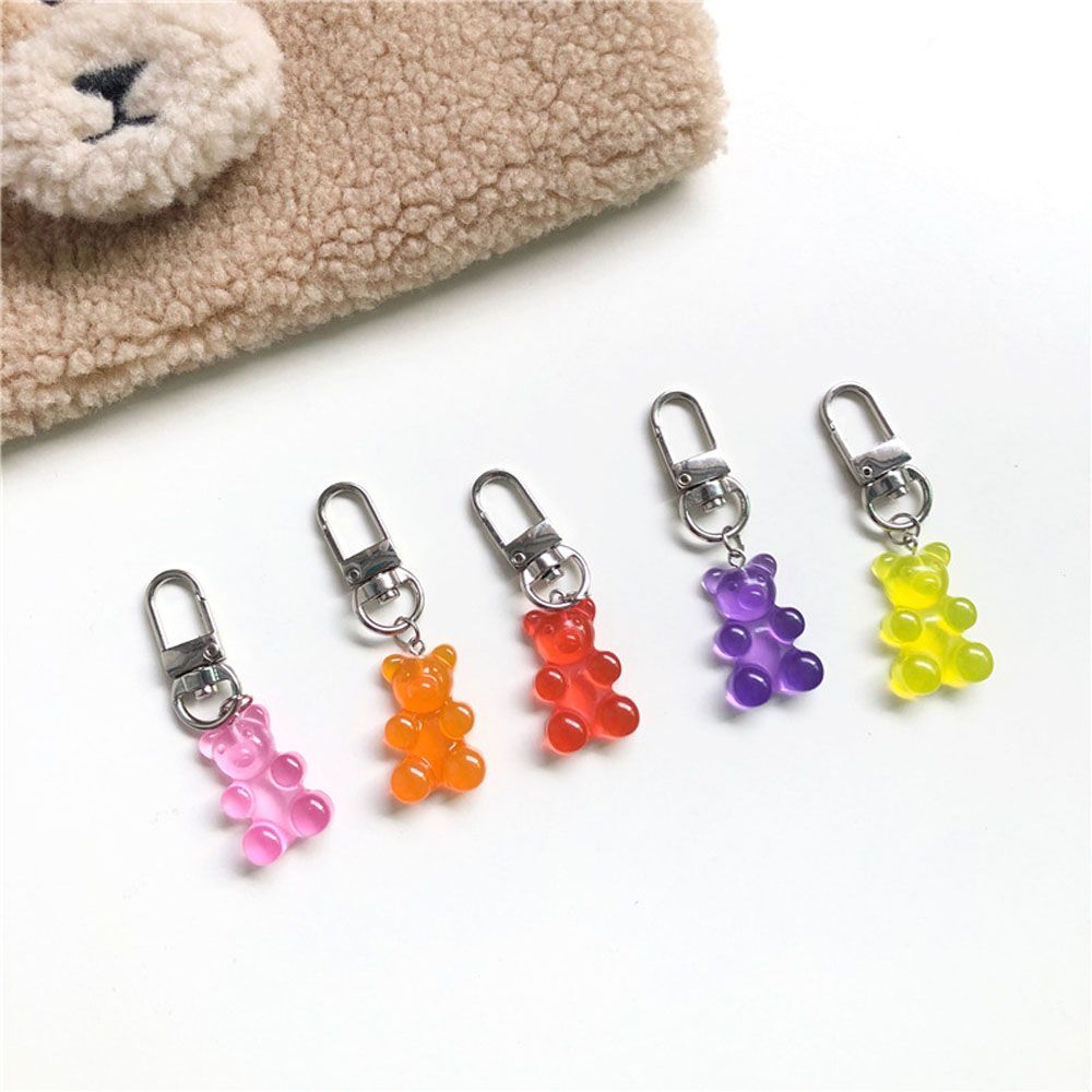 Couple Lover Trinket Animal Gummy Bear Candy Color Fashion Accessories Key Ring Key Chain Jewelry