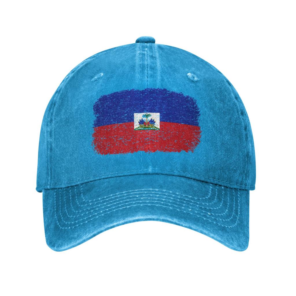 Haiti Flag Vintage Baseball Cap Sun Outdoor Sports SunProof Washed Trucker Hat UnisexTeens Yk Retro Design Baseball Caps