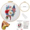 Celebration of Independence Day July 4th Embroidery Kit with EN Instruction Thread Stamped Cloth with Pattern
