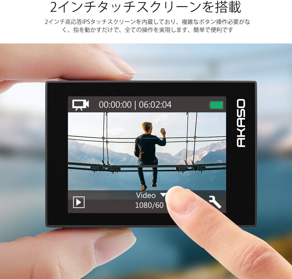 AKASO EK7000 Pro Action Camera 4K 20 Megapixels 128GB SD Card Included Touch Panel External Microphone Compatible Image Stabilizer WIFI Wide Angle