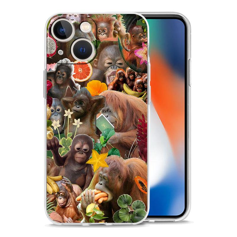 Phone Case For iPhone 18 17 Cases iPhone 18 Air 16 15 12 13 14 Pro Max 15 Plus 16Pro iPhone 1811 Clear Soft Cover Monkey