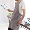 Handmade Japanese Cotton Linen No-Tie Retro Apron with Printed Logo
