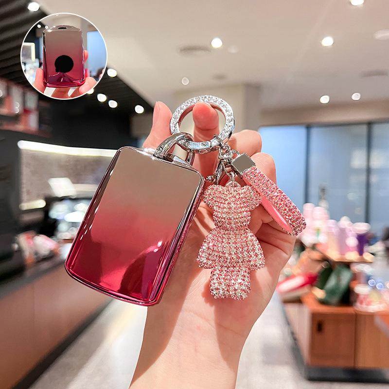 Rosa Degradado TPU Para Volvo S60 S90 Xc40 Xc60 Xc90 V60 V90 T6 T8 Funda Protectora Soporte Llavero Accesorios