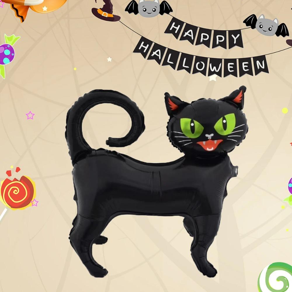 1/3Pcs 3D Stand Halloween Cat Foil Balloons Halloween Party Decorations