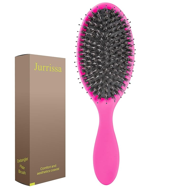 Boar Bristles Hair Brush for Women and Men, Detangling Hair Brush for Smoothing Massage Add Shine, Nylon&Boar Bristles Detangler brush for Hair