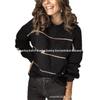 2026 Autumn/Winter Striped Loose Knit Pullover Sweater - Women's Casual Long Sleeve Round Neck