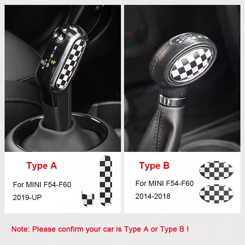 Car Gear Shift Cover Stickers Decals for MINI Cooper JCW F54 F55 F56 F57 F60 Countryman Clubman Styling Modification Accessories