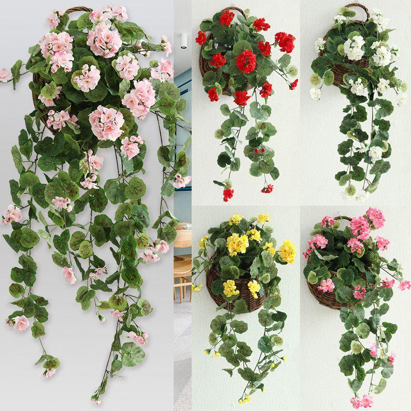 Artificial Begonia 75cm Hydrangea Flower Fake Vine Plant  Home Decor Wall