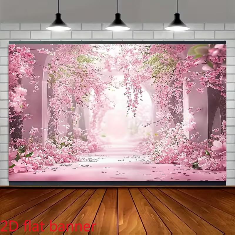 

2D Sakura Flower Tunnel Backdrop Romantic Wedding Photography Background 47.2x31.5inch/120*80cm