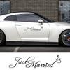 Just Married Wedding Slogan Banner Car Window Body Side Sticker Car Trunk Vinyl Decal Self-Adhesive Auto Decoration Accessories
