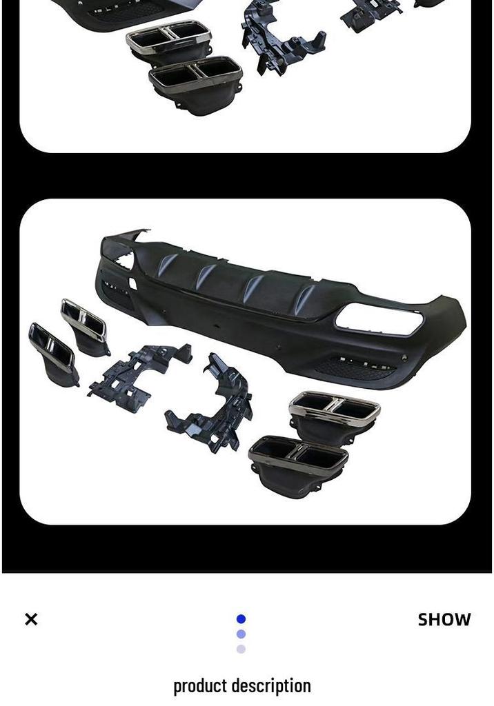 Gloss Black Rear Diffuser Tailpipe for Mercedes GLE Coupe W292 GLE63 AMG
