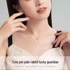 Moon Rabbit S925 Silver Jade Necklace - Elegant Clavicle Chain Gift for Women