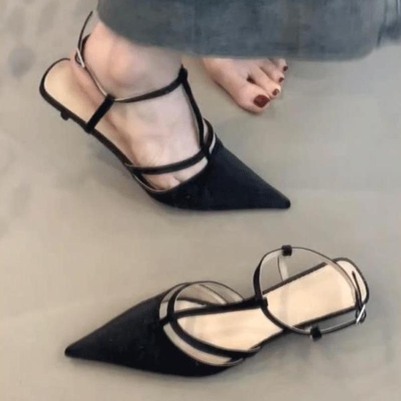 Fashion Fashion Sexy Ladies Shoes 2025 New Comfortable Sandals Pointed Toe High Heels Mules Shoes for Women Patent Leather Casual Sandal