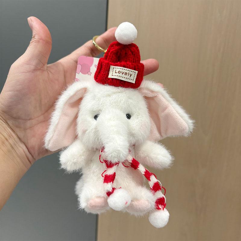 Children's Cartoon Elephant Bag Keychain Pendant Plush Big Ears Doll Plush Toy for Kids 12cm Doll Gift