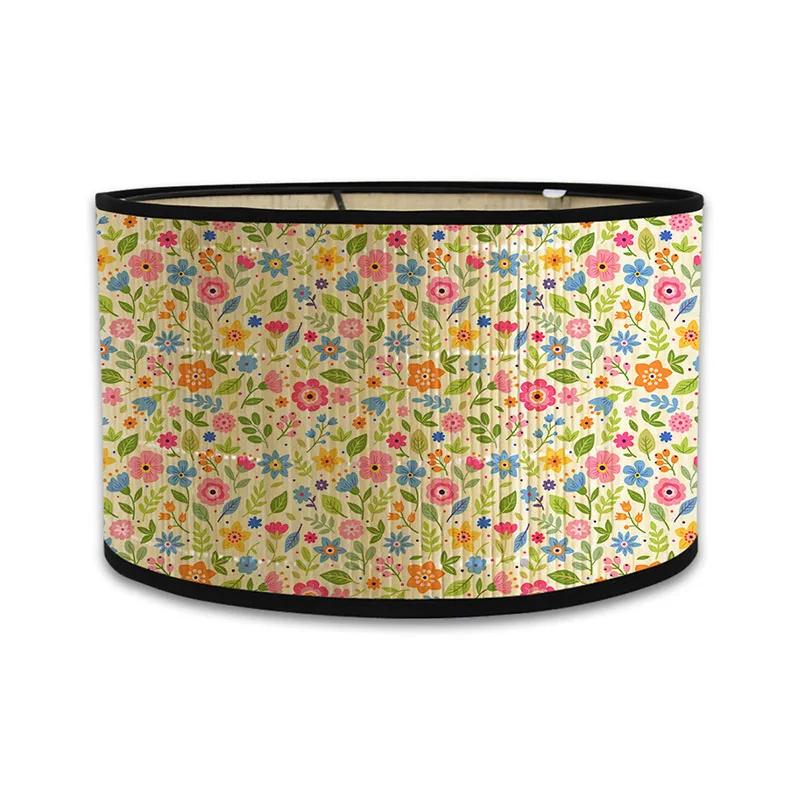 Japanischer Retro-Stil Bambus Lampenschirm Moderner Schlichter Blumenmuster Lampenschirm Ferienhaus Kronleuchter Lichtabdeckung Wandlampenschirm