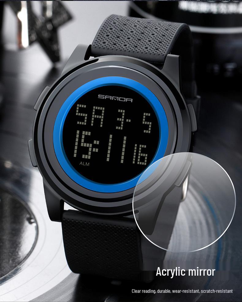 SANDA Men’s Fashionable Waterproof Multifunctional Sports Watch for Students