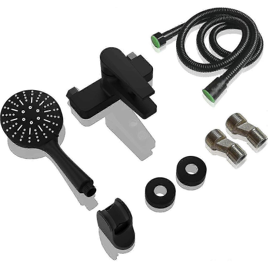 2025 New Shower Set Rain Shower Black Bathtub Faucet With Hand Shower And Faucet Shower Head Shower Set For Bathtub And Bathroom (black)