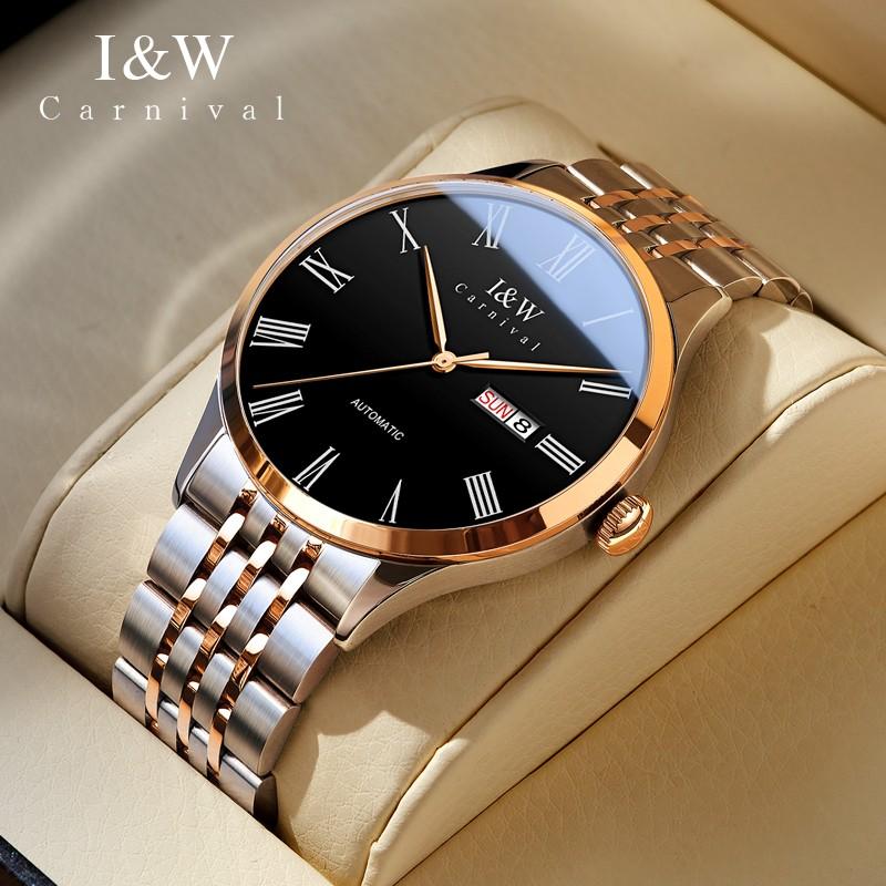 IW Top-Marke Roségold Blau Herrenuhr Luxus Automatische Herrenuhr Rom-Zeit Miyota Mechanisch Datumsanzeige Uhren Wasserdicht reloj