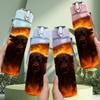 1PC Angry Bull Dark Fire Art 750ml Color Plastic Sports Water Bottle Leakproof Flip Straw Lid Suitable for Sports Office Home Use