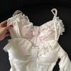 Sweet pure lace suspender vest women's summer new with chest pad bow lace girl beauty back top