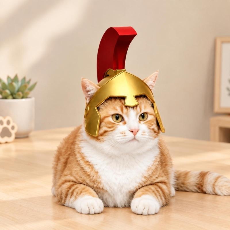 Knight-Design Cats Headpiece, 3D Printed Costume Helmet with a Sanded Paintable Surfaces for Photos and Cosplay