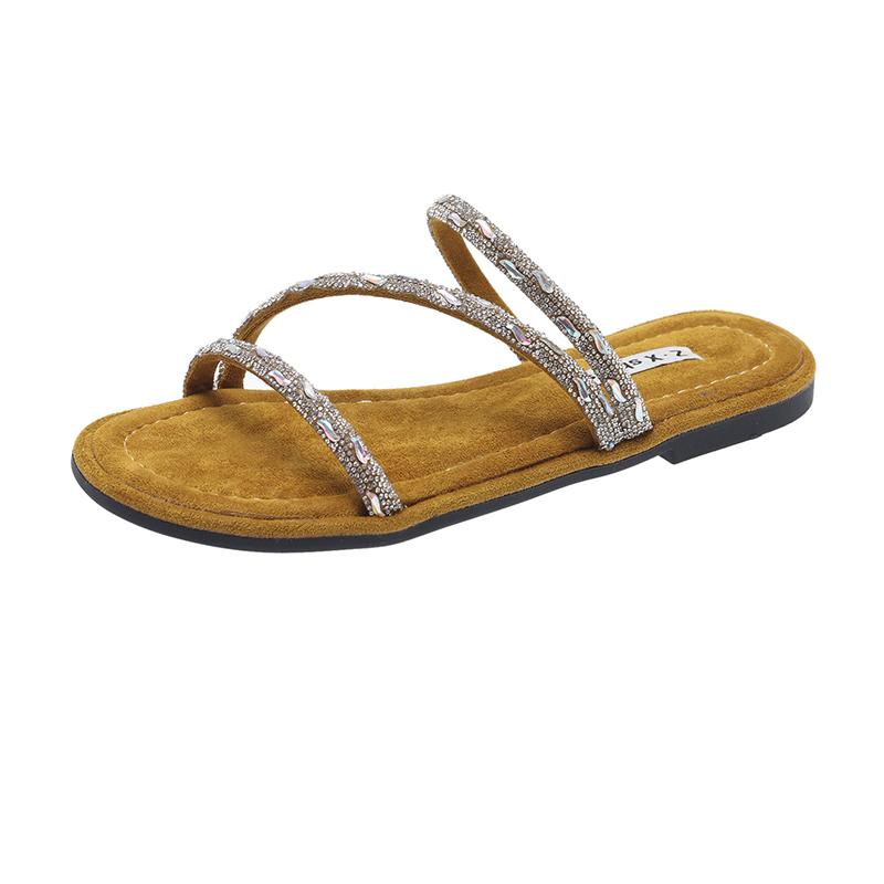 

Летние хрустальные сандалии-гладиаторы на узких ремешках, женские сандалии на низком каблуке Mujer35-40 с блестками и стразами, летняя обувь для женщин 40 жёлтый