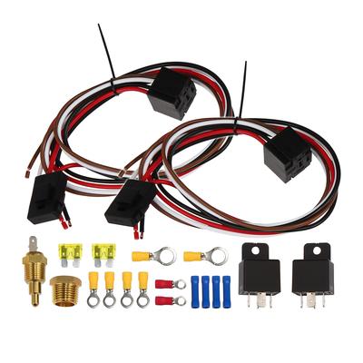 X AUTOHAUX Electric Fan Relay Kit with Thermostat Sensor Switch, 185 On/175 Off, 40A, for Radiator Electric Cooling Fans, Waterproof Wiring Installati