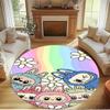 Labubu Print Round Rug, Washable Floor Carpet, For Entryway Dorm Laundry Room Office Study, Home Decor Birthday Christmas Gift