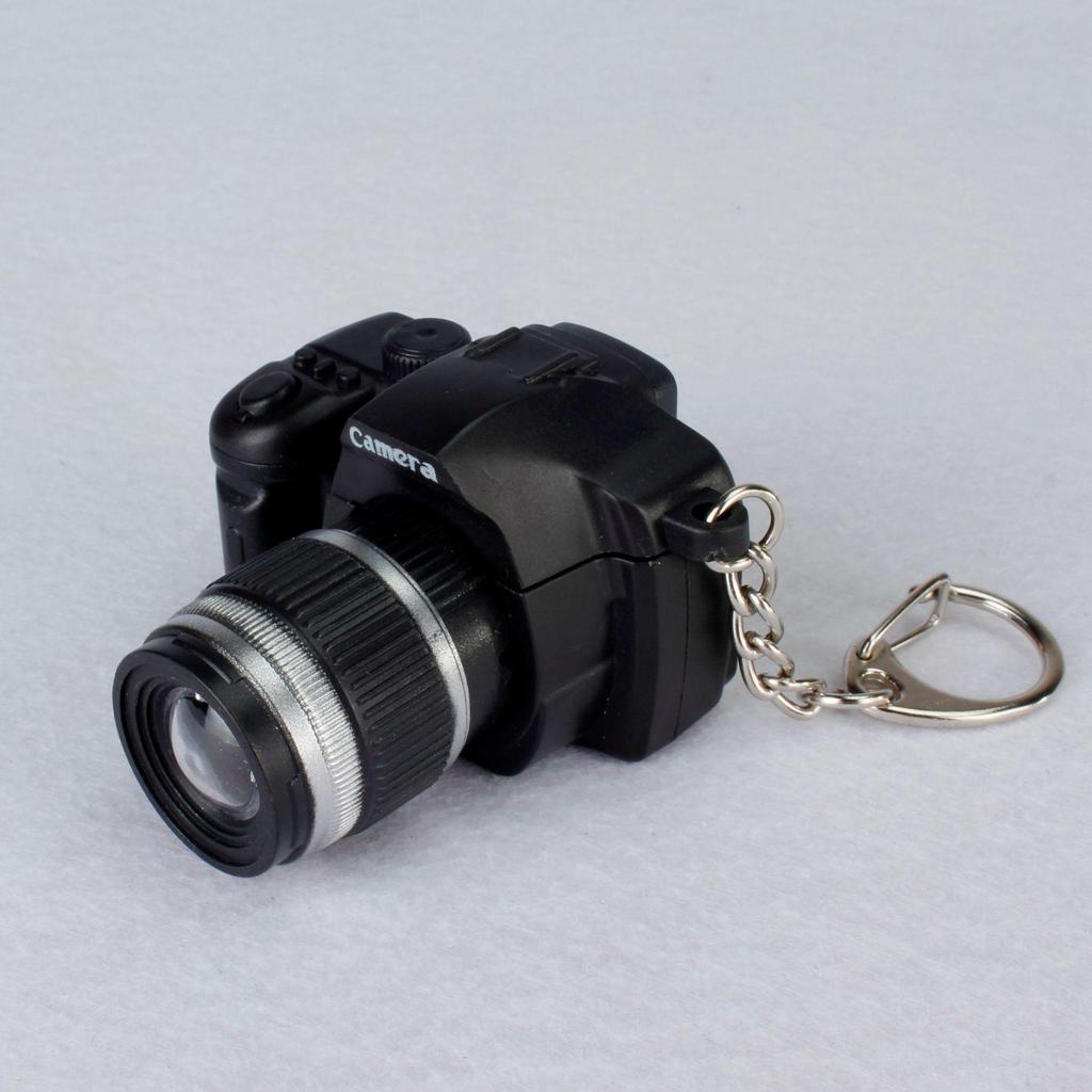 Mini Smiley Face Plush Camera Pendant with Sound & Glow