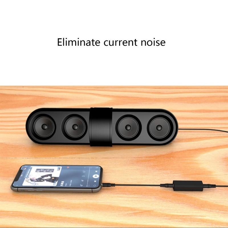 Sound Noise Elimination Filter 3.5mm Portable Grounding Noise Isolator for Vehicles Stereo System with 3.5mm Port