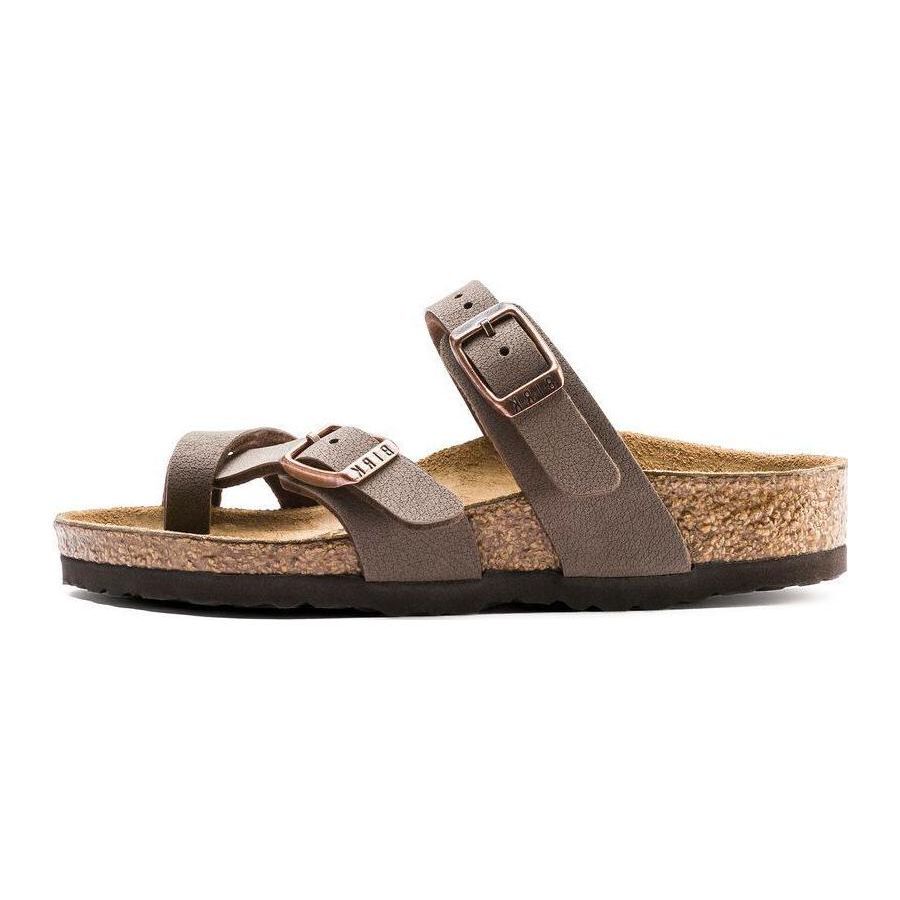 Birkenstock Synthetic Leather Round Toe Versatile Comfortable Thick Sole Slide Sandals Kids sandals Mocha-Brown 1014177