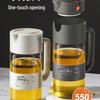 Glass Anti-Leak Oil and Soy Sauce Bottle with One-Button Gravity Lid