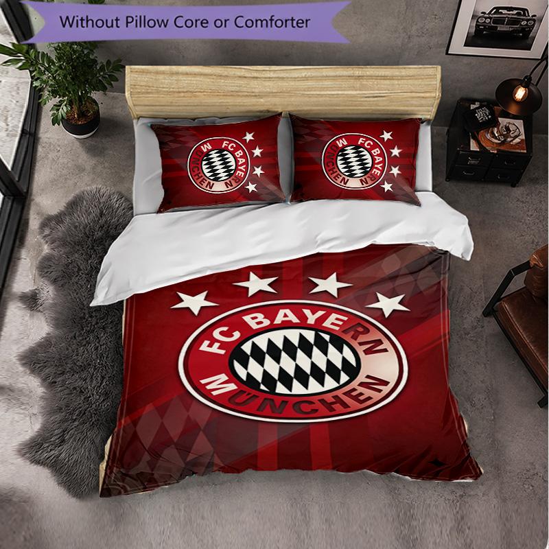 Bayern Munich Themed Bedding 3Pcs Duvet Cover Set Decorative Bed Linen For Teen Room Home Decoration