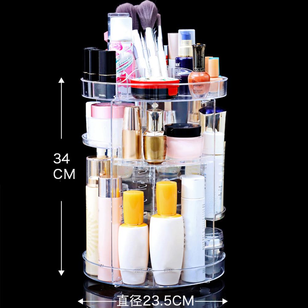 Transparent Cosmetic Organizer Rotating Lipstick Skincare Perfume Storage Holder a