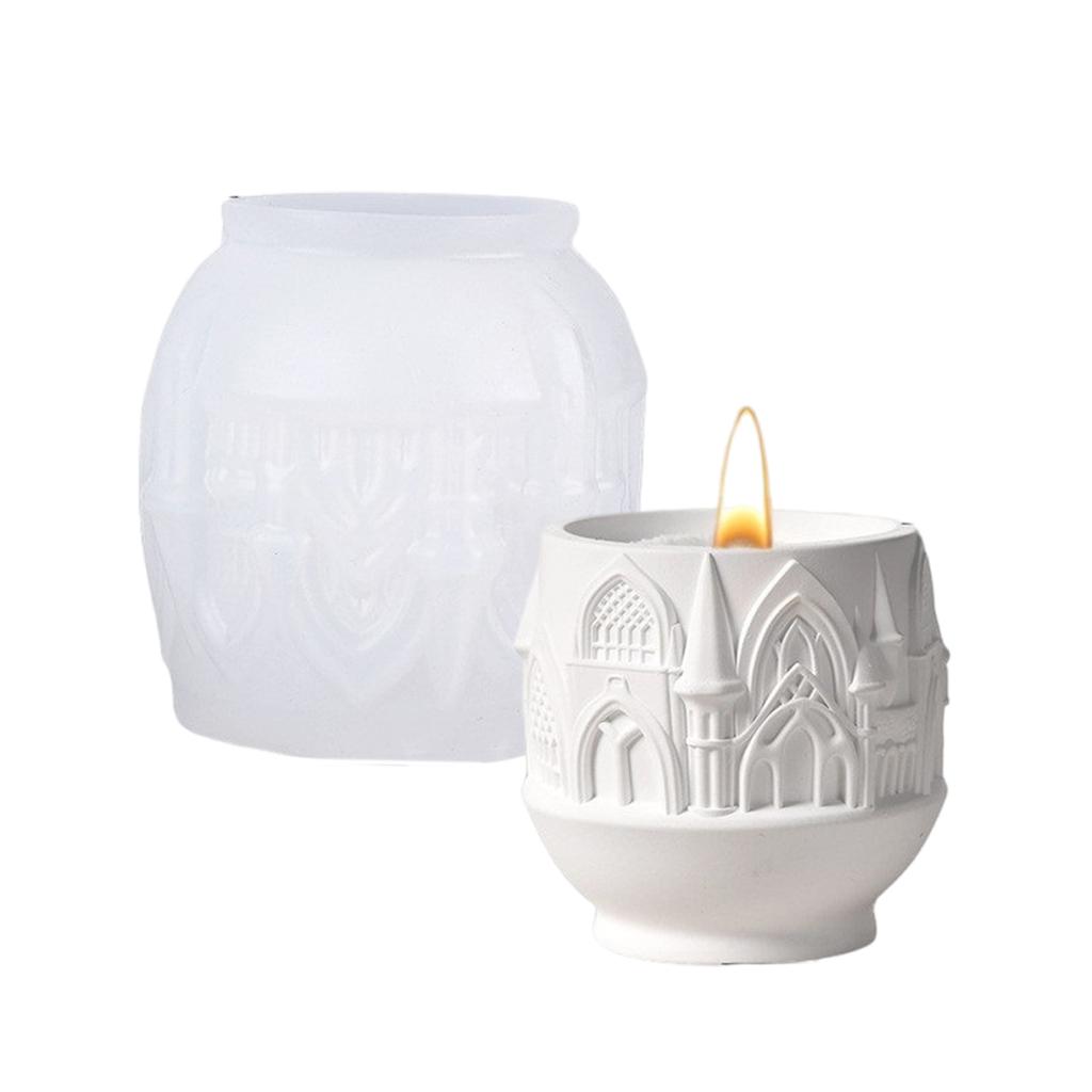 Silicone Mould for Candle Making and Resin Art Castles Storage Cup Crafting Nordic Designs Home Decoration Daily Use