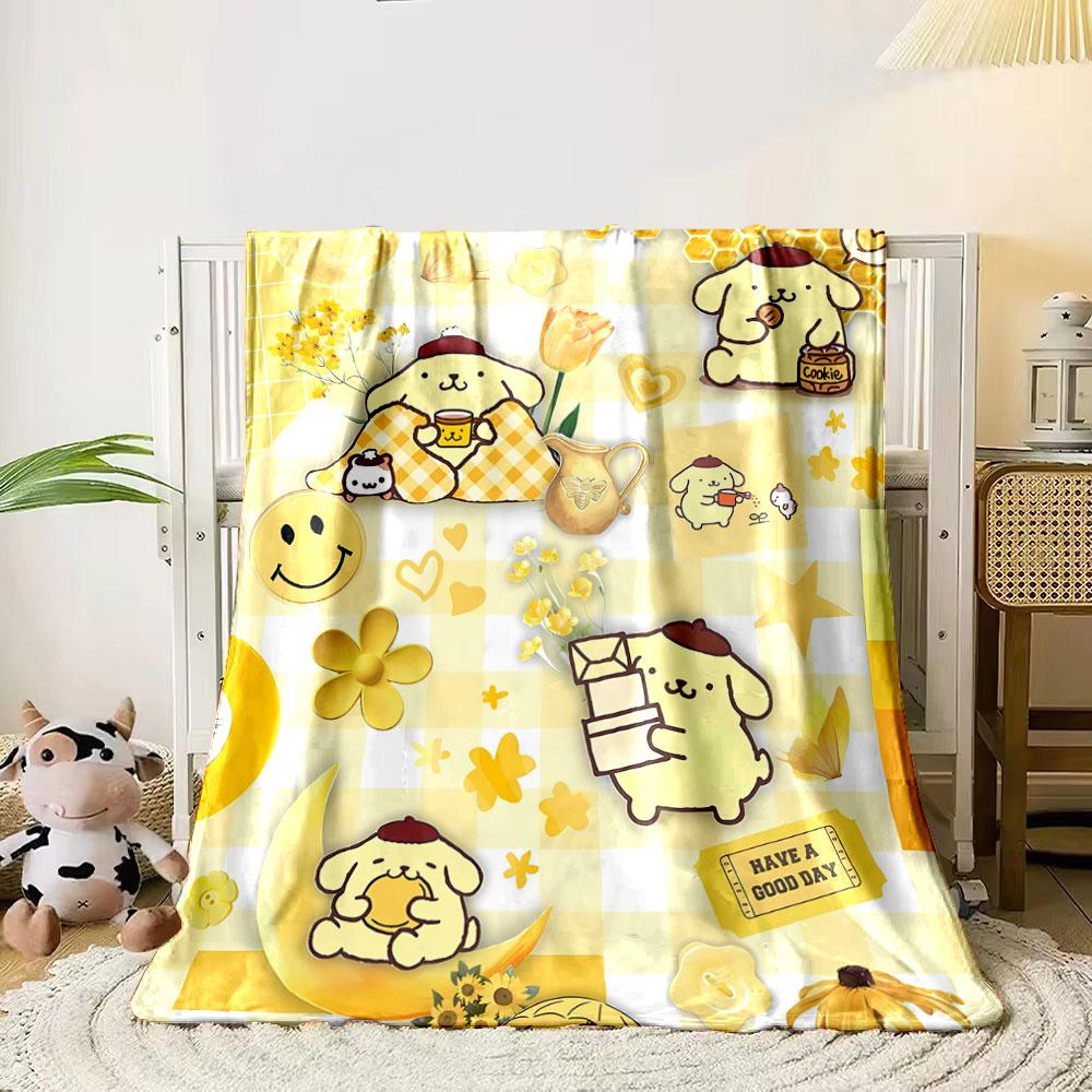 Cute yellow-themed design featuring cartoon dogs and cheerful elements. for all seasons blanket lunch break throw gift 80cm x 120cm