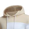 Men Winter Hoodie Pullover Colorblock Long Sleeves Drawstring Hooded Keep Warm Soft Mid Length Spring Hoodie for School
