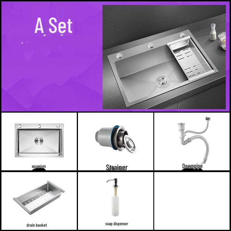TLXT 304 Stainless Steel Under-Counter Kitchen Sink Set