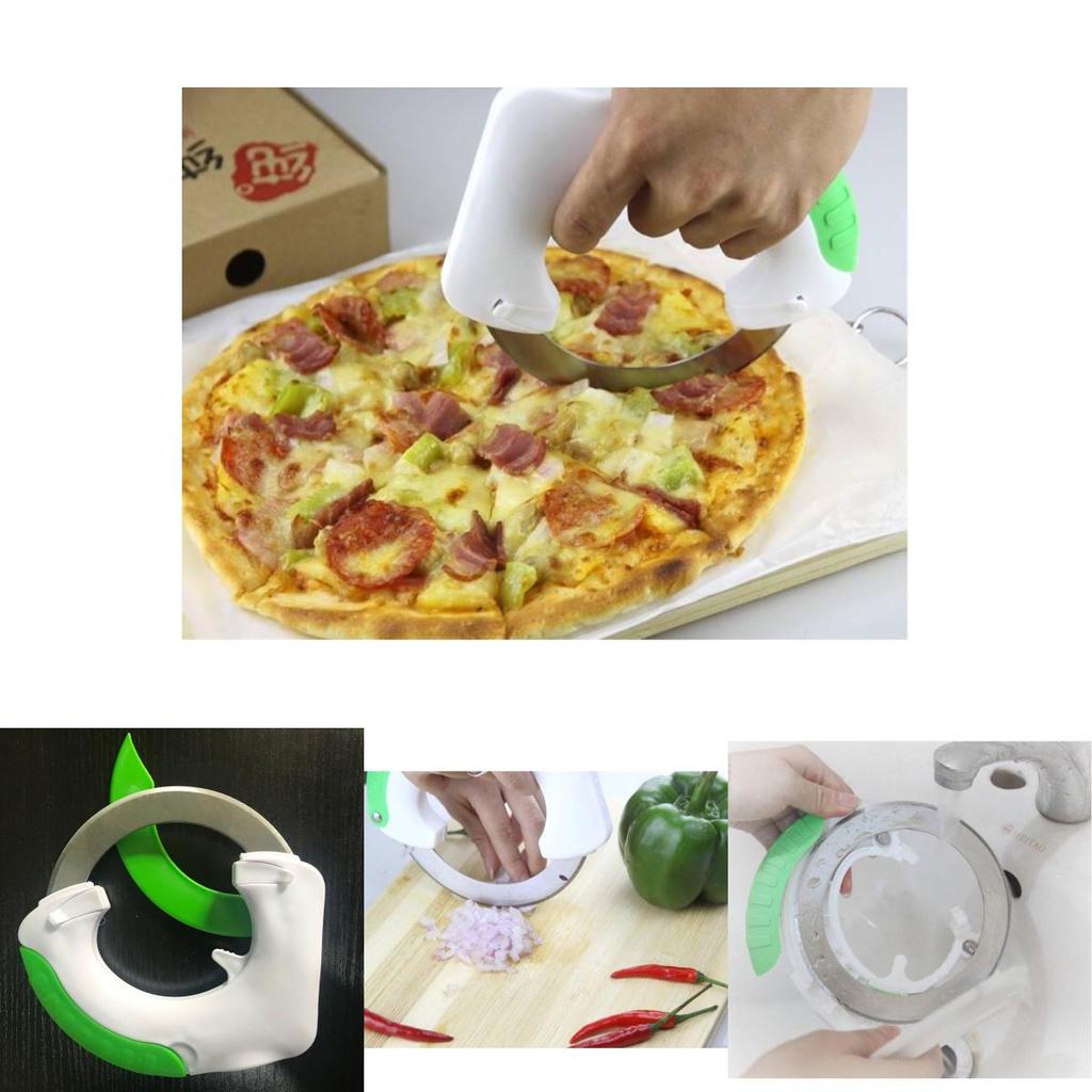 Multifunctional Circular Kitchen Knife With Stainless Steel Blade For Cutting Vegetables Pizza Cake