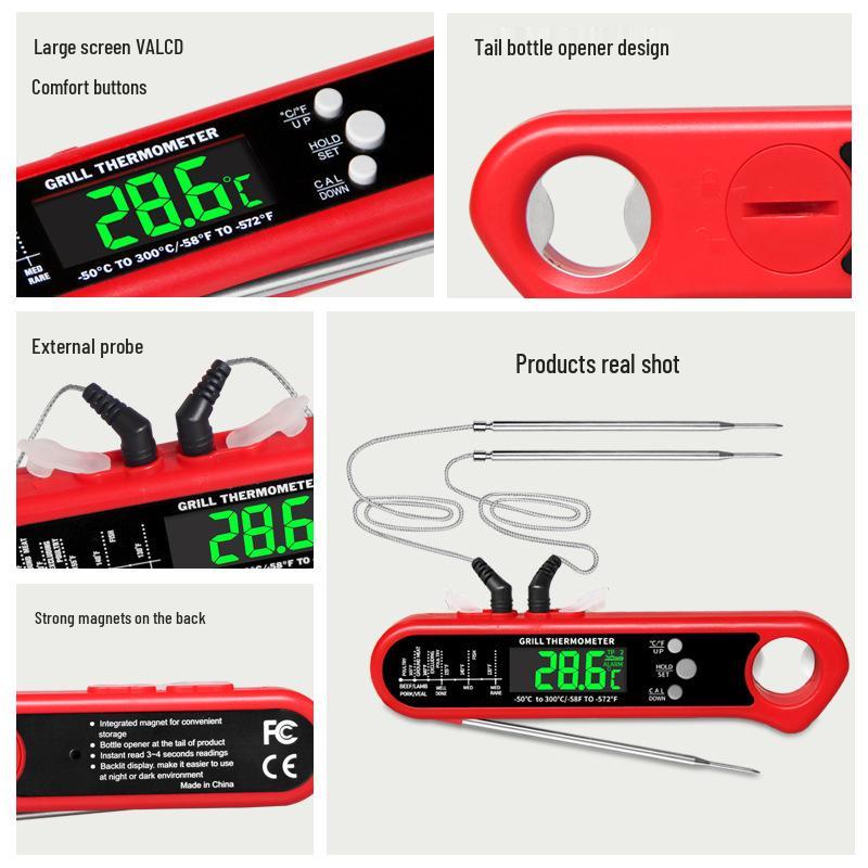 Dual Probe Folding BBQ & Oven Thermometer