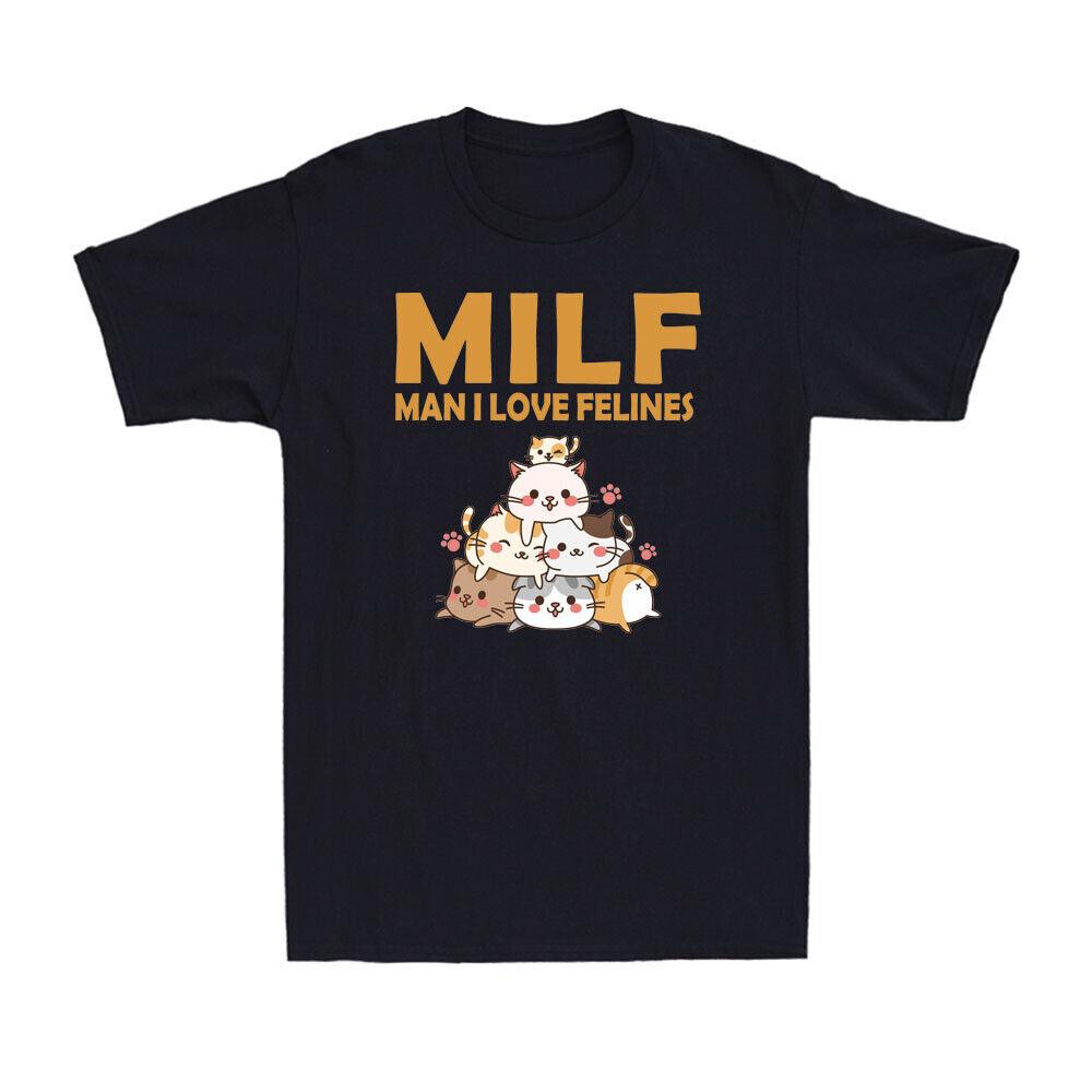 Cats MILF Man I Love Felines Funny Cat Kittens Lovers Gift Vintage Men s T-Shirt XL
