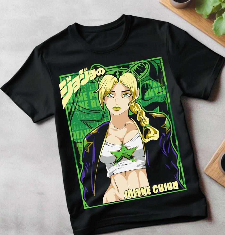 

Jolyne Cujoh JoJo s Bizarre Adventure T-Shirt JJBA Stone Ocean Anime Girl Shirt 4XL