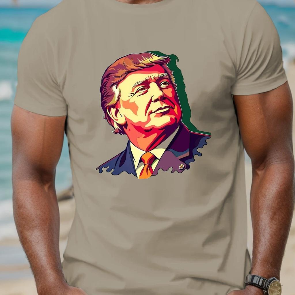 Herremote Trump Donald Trump Supporter 3D-trykk T-skjorte Mote O-hals Kortermet Casual Herre T-skjorter