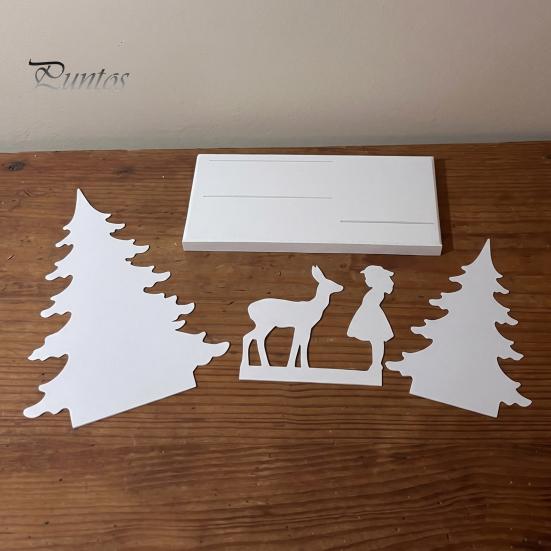 Creative Christmas Gifts for Women Girl Reindeer Tabletop Decor, 3D Printed Fairy Tale Forest Silhouette Winter Season Home Decor with Tree,