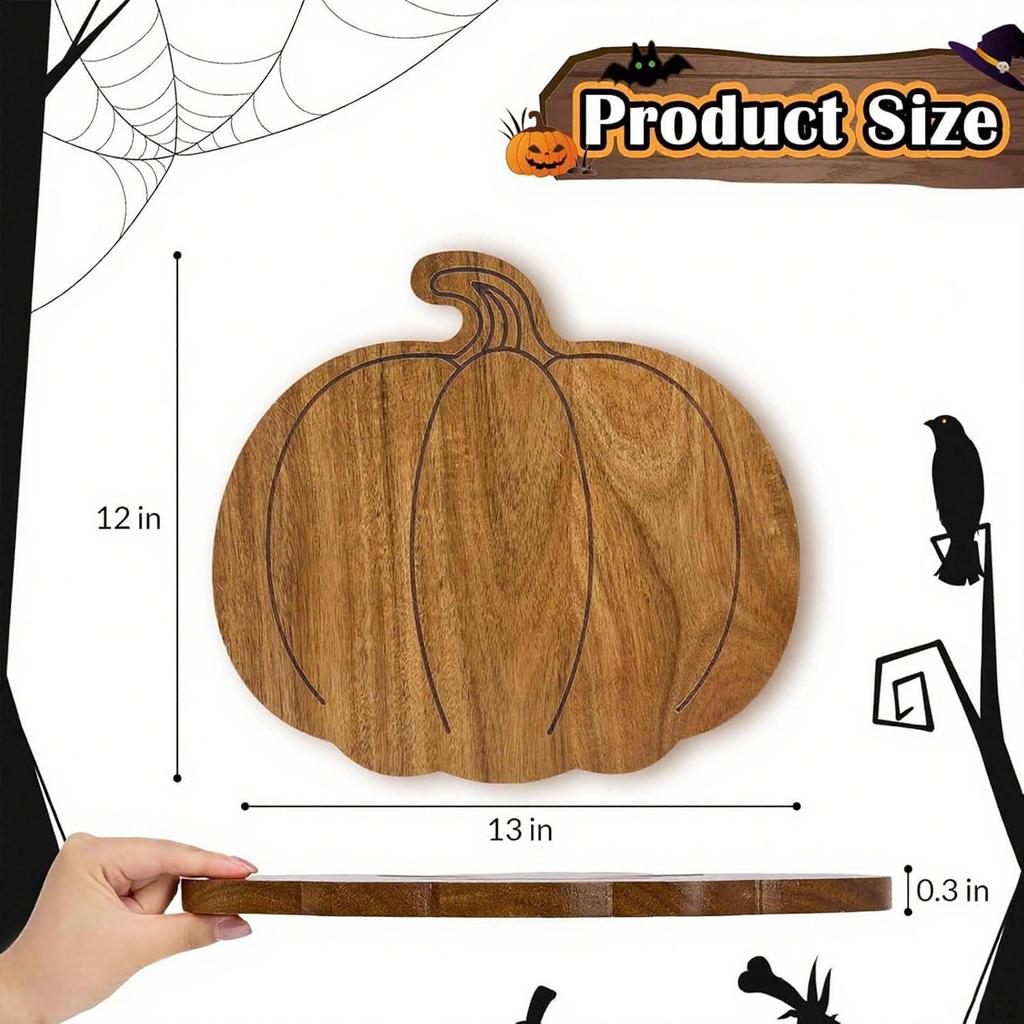 Charcuterie Board Serving Tray Decoration Gifts Sturdy Platter Wood Ornament for Fall