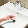 Bouchon de vidange universel en laiton réglable 50–55 mm pour baignoire et évier, finition argent